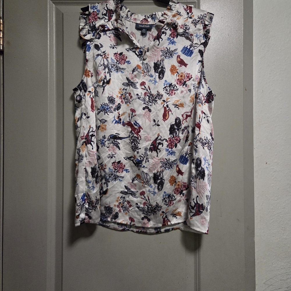 Modcloth White Floral Mini Skirt - Picture 2 of 4